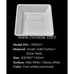 Countertop Pure Acrylic PMMA washbasin for bathroom